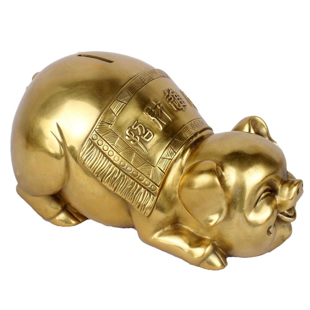 铜猪存钱罐 纯铜存钱罐摆件